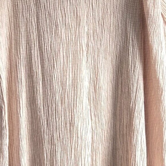 New Zara Textured Pull-On Elastic Waistband Wide Leg Beige Pants Size Large NWT - Picture 6 of 8